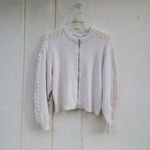 Industry republic Cream knit zipup Sweater cardigan Wmns Sz L